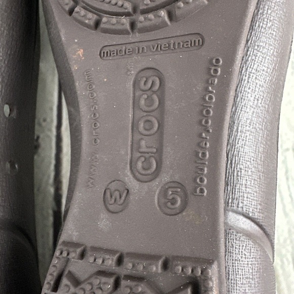 Crocs Womens 5 Brown Tan Bow Tie Flats‎ - Picture 8 of 8